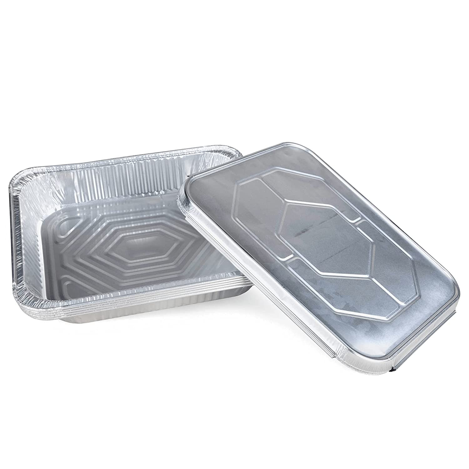 13" x 11" x 3" Half-Size Aluminum Steam Table Pans with Lids, Deep 13" x 11" x 3" Half-Size Aluminum Steam Table Pans with Lids, Deep 1